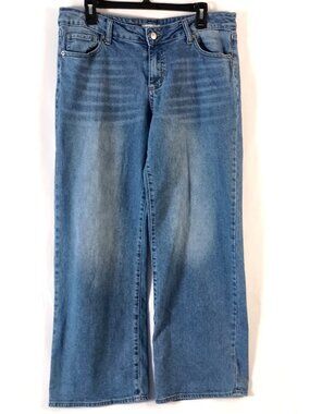 S.O.N.G. Wide Leg Jeans 13/31 Mid Rise Baggy Denim Y2K Style Blue